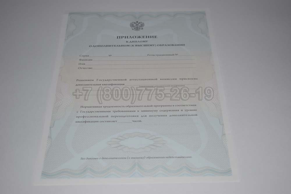 Приложение к диплому MBA Гознак 2011-2025 год выпуска г.Иркутск